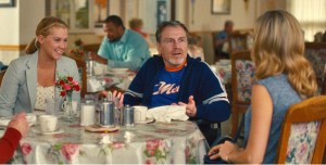 (L to R) Amy (AMY SCHUMER) has a meal with father Gordon (COLIN QUINN) and sister Kim (BRIE LARSON) in ?Trainwreck?, the new comedy from director/producer Judd Apatow that is written by and stars Schumer as a woman who lives her life without apologies, even when maybe she should apologize.